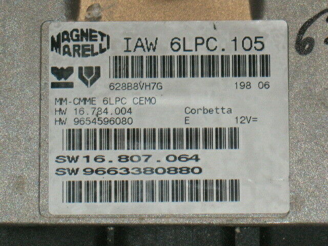 ECU PEUGEOT 207 IAW 6LPC.105 9663380880 HW 16784004