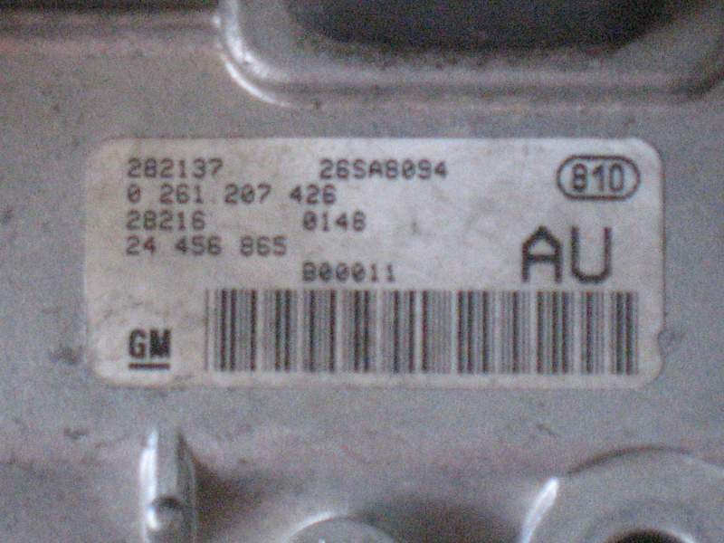 OPEL Agila 1.2 16V Z12XE CODE SET ECU Bosch 0261207426