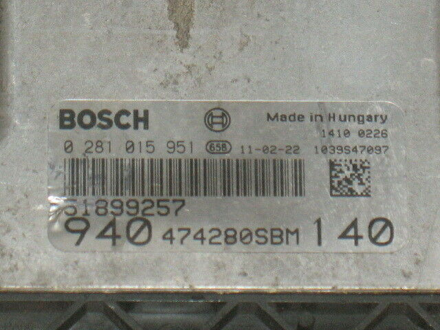 ECU ALFA GIULIETTA 2.0 JTD 0281015951 51899257 EDC16C39