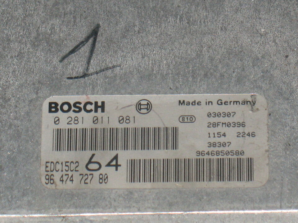 ECU PEUGEOT 307 2.0 HDI 0281011081 9647472780 EDC15C2
