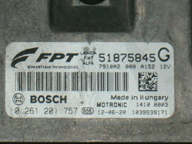 ECU FIAT BRAVO 1.4 90CV ME7 9.10 0261201757 51875845G MOTRONIC