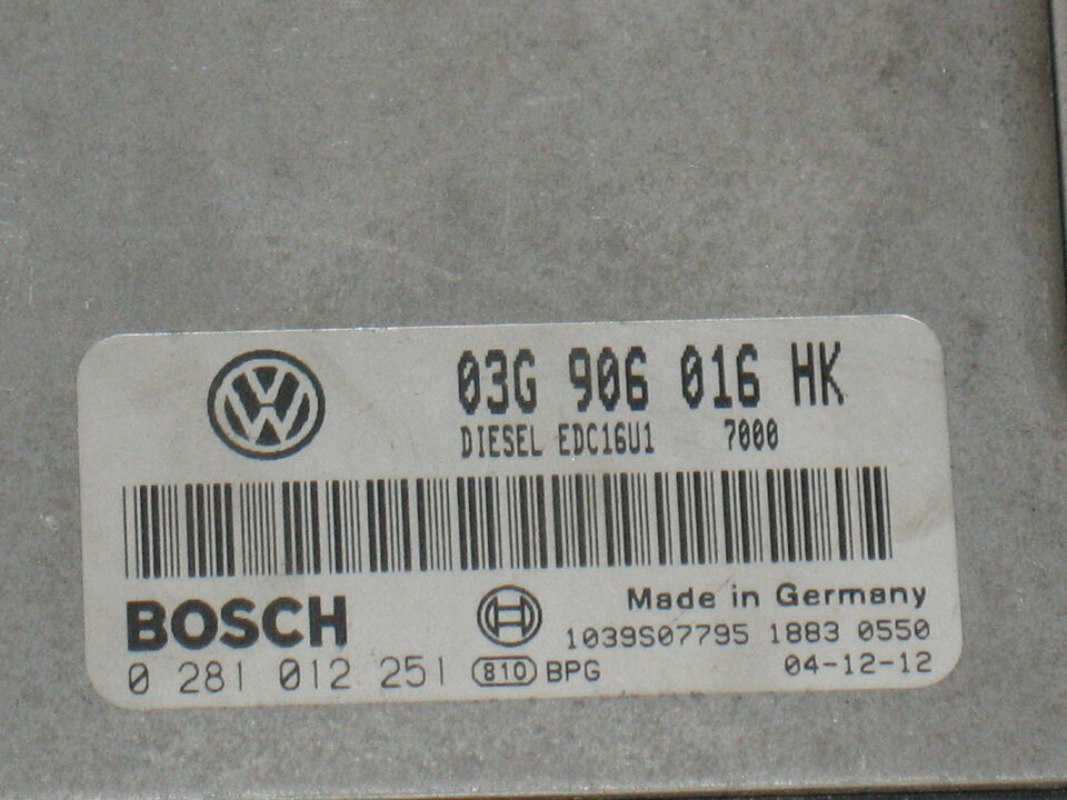 ECU VW VOLKSWAGEN TOURAN 2.0 TDI 03G906016HK 0281012251 EDC 16U1-5.41