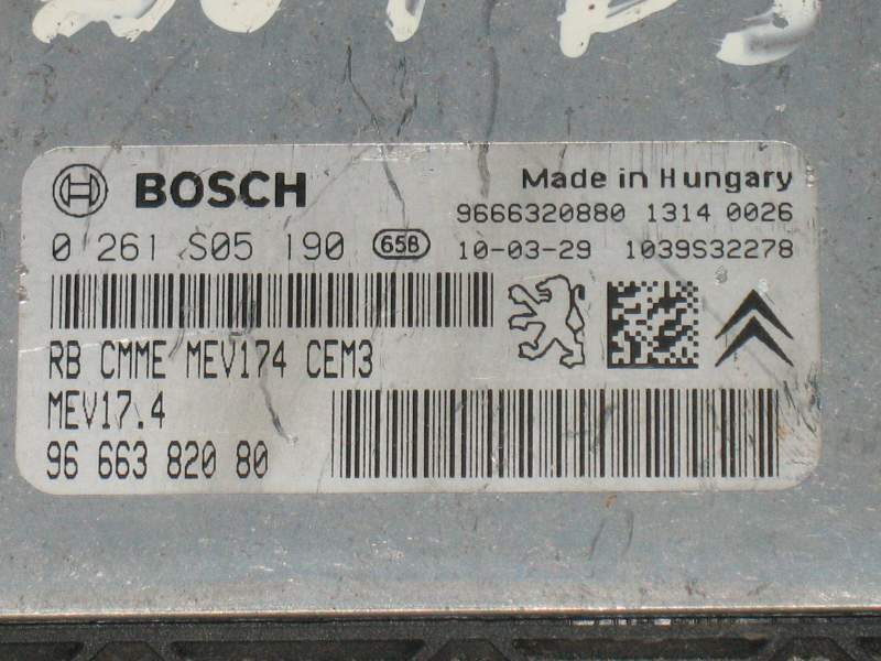 ECU CITROEN PEUGEOT 1.6 0261S05190 9666382080 9666320880 MEV17 4