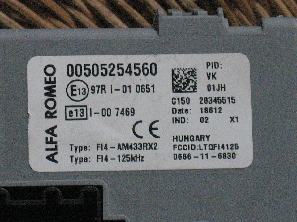 Body computer fiat alfa mito 00505254560 505254560 blu