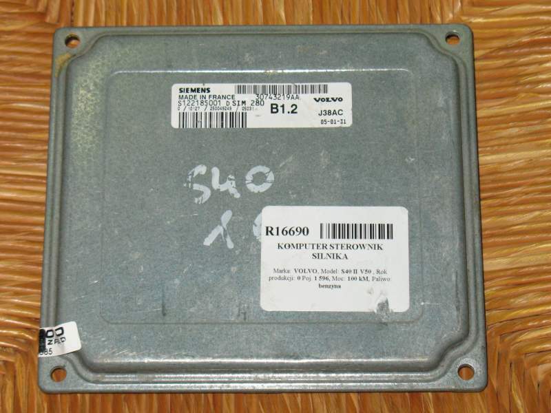 ECU VOLVO S40 V50 SIEMENS S122185001D, 30743219AA, SIM280, B1.2
