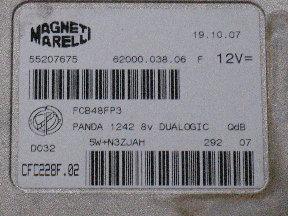 ECU FIAT PANDA Marelli 55207675 6200003806 CFC228F02