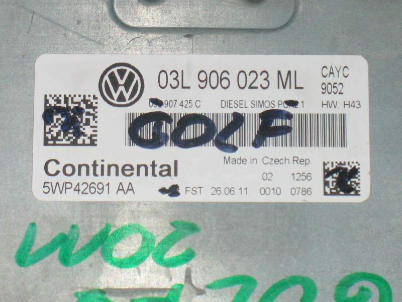 Ecu vw golf 1.6 tdi continental 5wp42691 aa 03l906023ml PCR2.1
