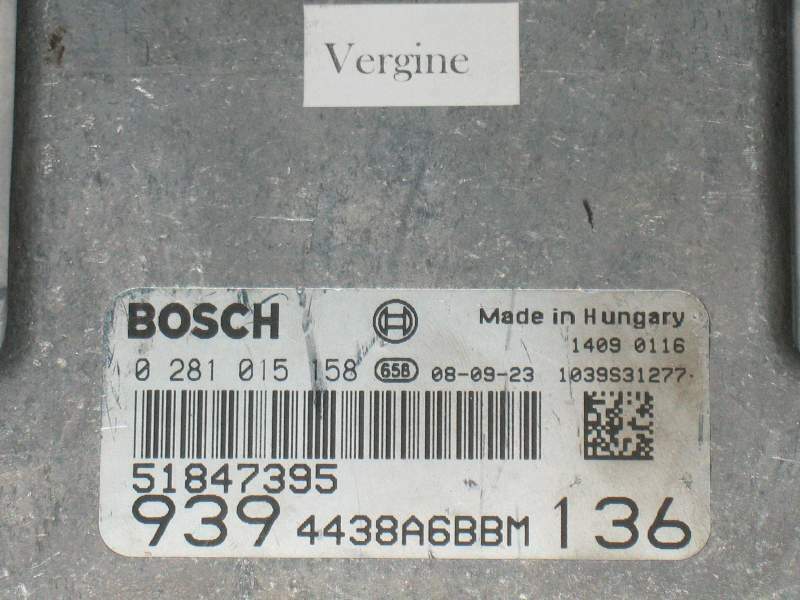 ECU alfa romeo 159 bosch 0281015158 51847395 4438a6bbm EDC16C39 Vergine