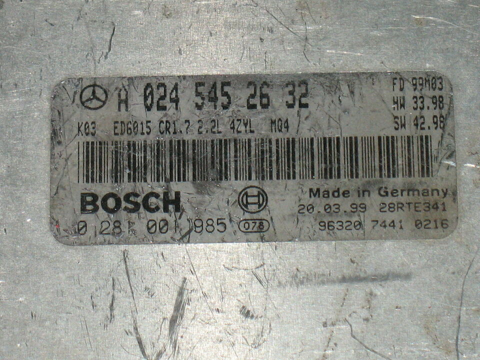 ECU MERCEDES VITO 2.2 CDI BOSCH 0281001985 A0245452632 EDC 15C0-5.24