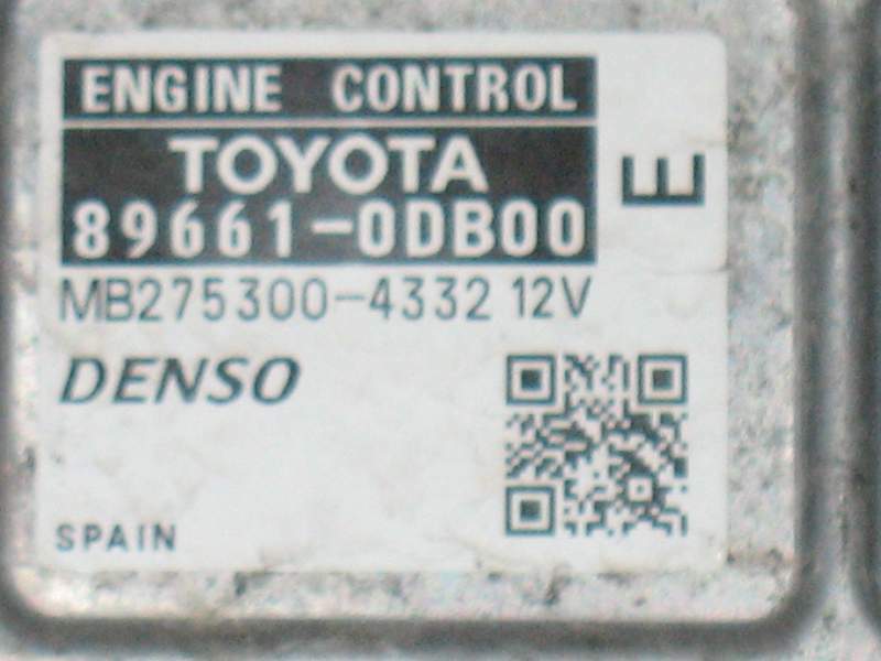 ECU TOYOTA YARIS ANNO 2006-2011 89661-0DB00, MB275300-4332,
