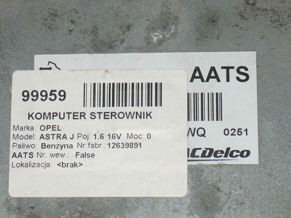 Centralina opel meriva b 1.4 a14xer 12639891 aats 12636386