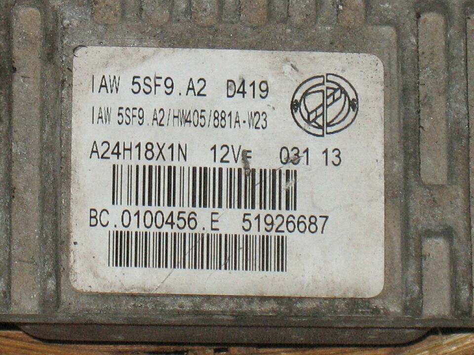 ECU FIAT PUNTO EVO 1.4 IAW 5SF9.A2 51865706 HW405 51926687