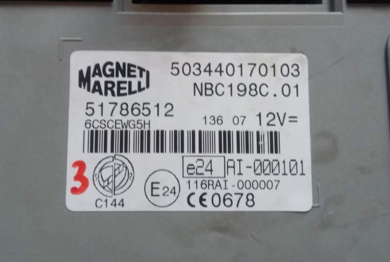 Ecu body computer fiat bravo 1.6 51786512 503440170103