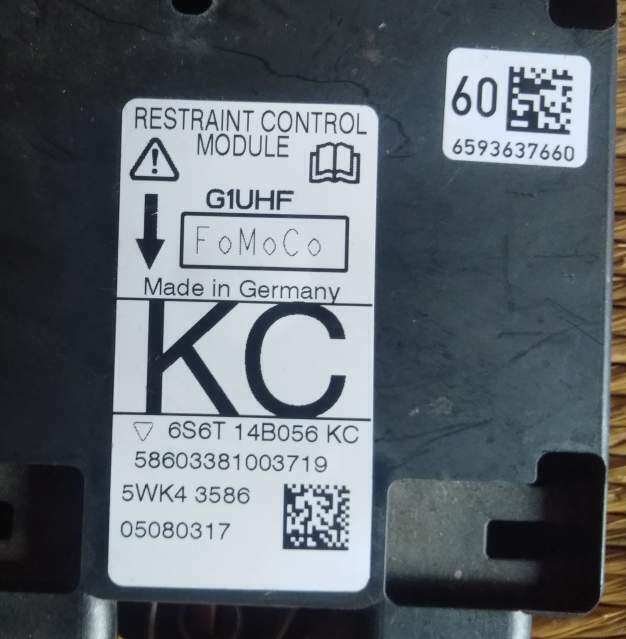 ECU CENTRALINA AIERBAG 5WK43586 6S6T14B056KC 05080317