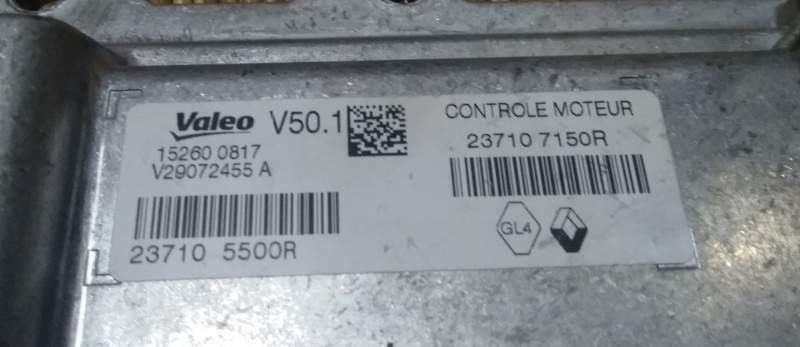 ECU CLIO 152600817 V29072455A 237107150 R 237105500R V50.1
