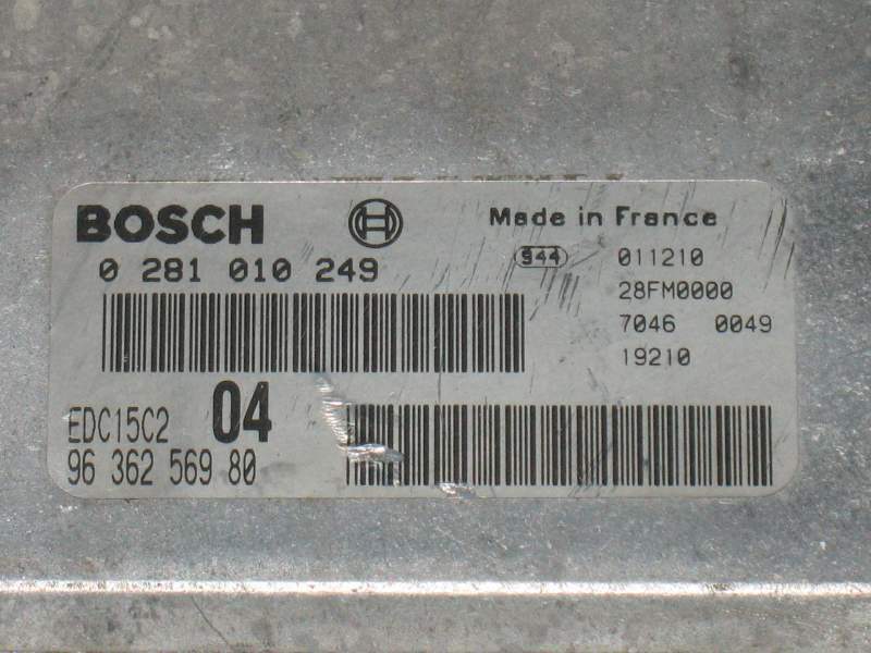 ECU XSARA PICASSO PEUGEOT 306 2.0 HDI 0281010249 9636256980 EDC 15C2-6.1