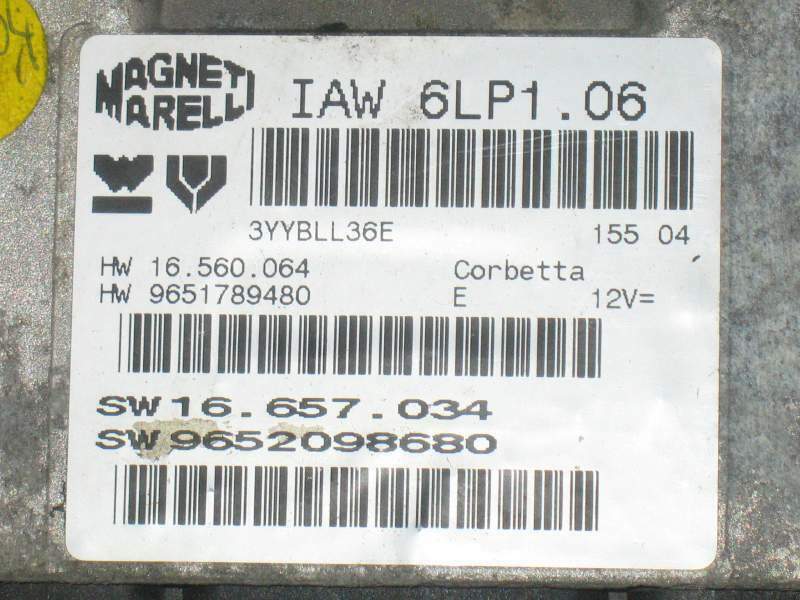 Peugeot ECU IAW 6LP1.06 HW 9651789480 SW 965595858 IAW6LP106