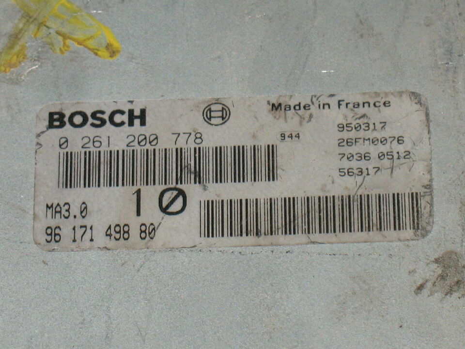 ECU PEUGEOT 106 205 306 1.4i E CITROEN 0261200778 9617149880 MA3.0