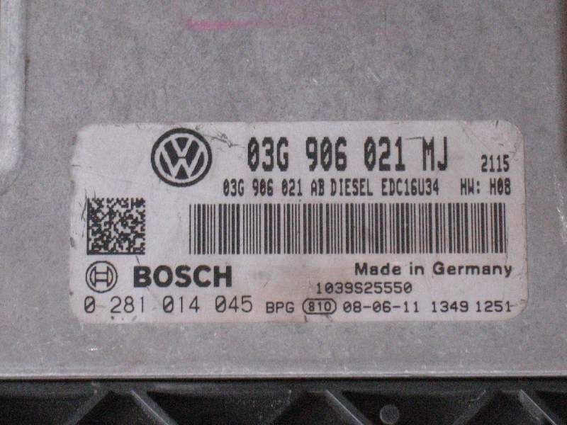 ECU VW Touran 2.0 TDI 03G906021MJ 0281014045 EDC16U34
