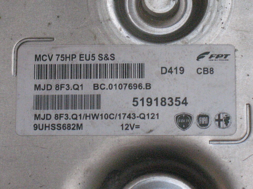 Ecu Fiat Qubo 1.3 Mjt 75cv 1743Q121 51918354 MJ8DF3.Q1 HW10C