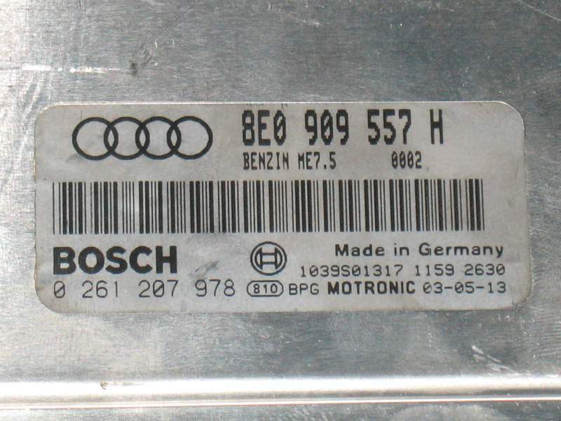 ECU Audi A4 2.0 ECU 8E0909557H BOSCH 0261207978 ME7 5