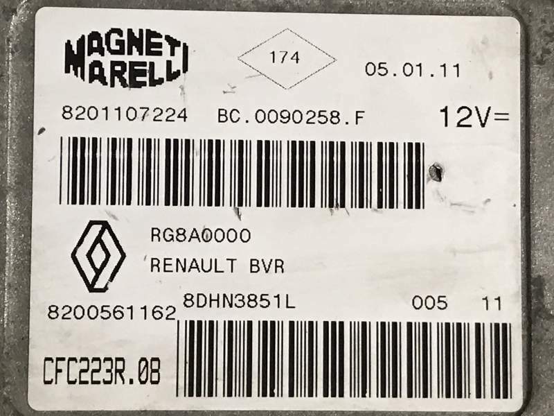 ECU RENAULT TRAFIC MASTER 8200561162  8201107224  CFC223R08