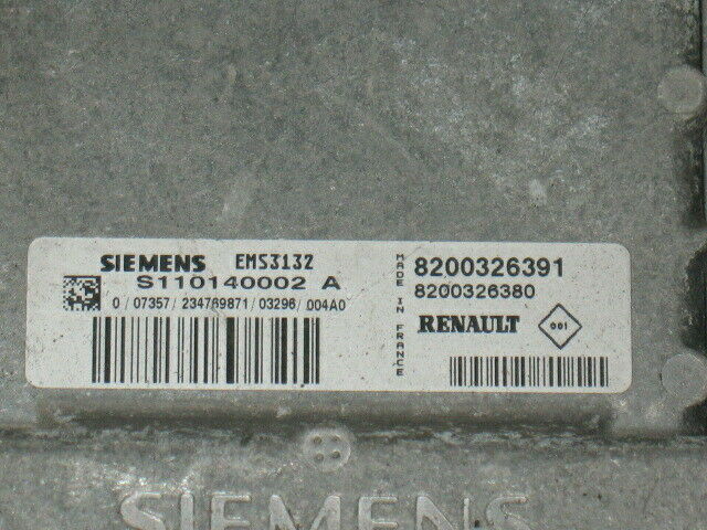 ECU TWINGO S110140002A 8200326391 8200326380 EMS3132