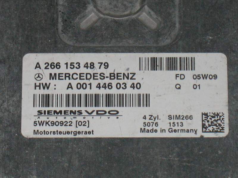 ECU MERCEDES CLASSE A SIM266 5WK90922 A2661534879 A0014460340