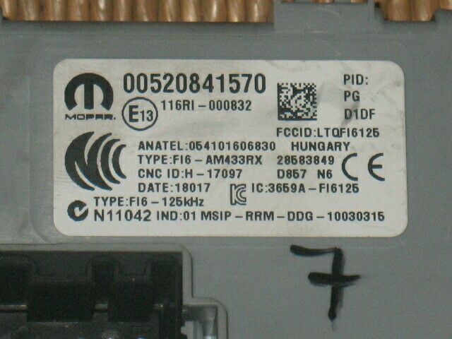 BODY COMPUTER FIAT 500 00520841570 520841570 28583849 BLU