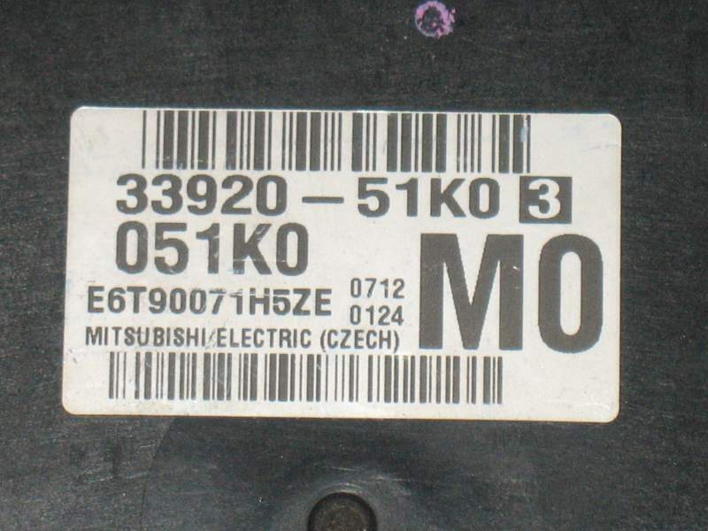 ECU AGILA 33920-51K03, SPLASH EX 1,0L 50KW 68ps 3392051k03