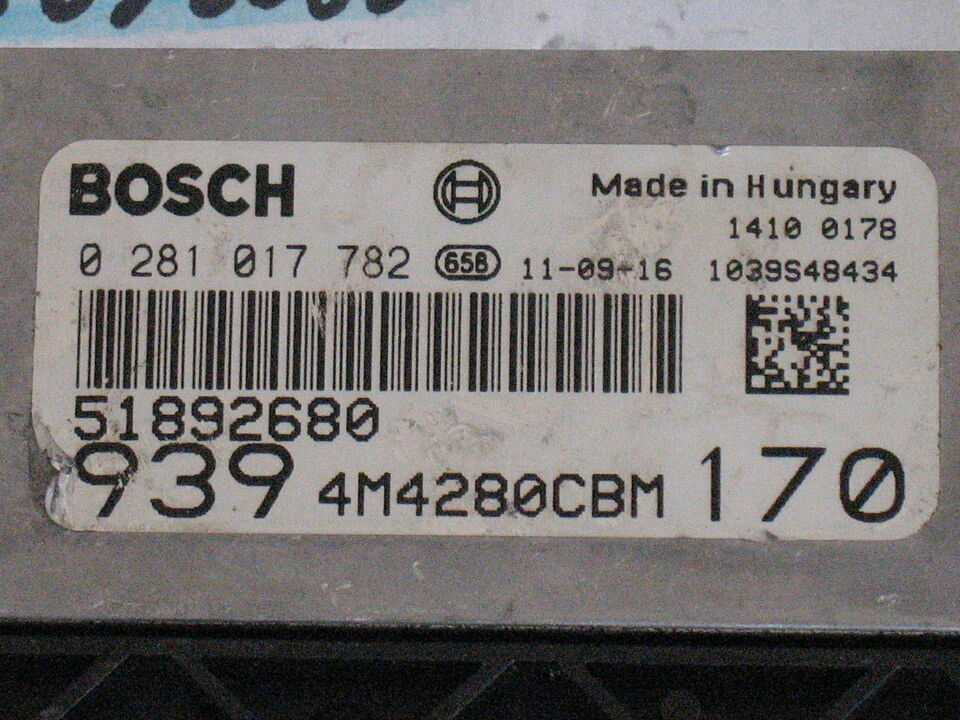 ECU Alfa 2.0 JTD 2013 Bosch EDC 16C39-6.C6 0281017782 51892680
