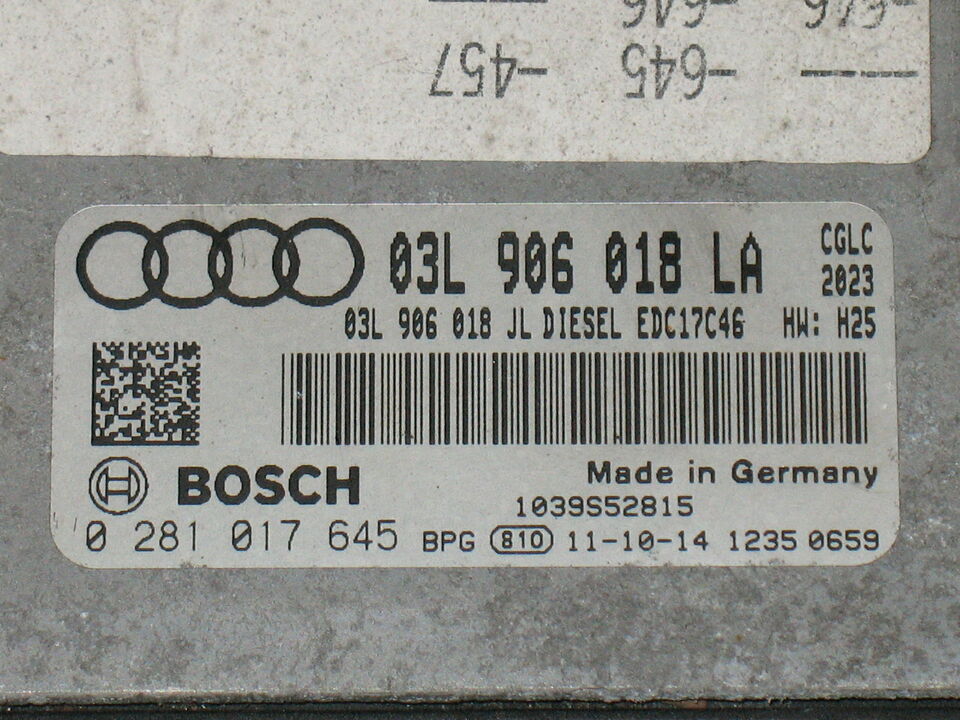 MK4 AUDI A6 C7 ECU 2.0 CGLC 03L906018LA 0281017645 EDC 17C46-2.22