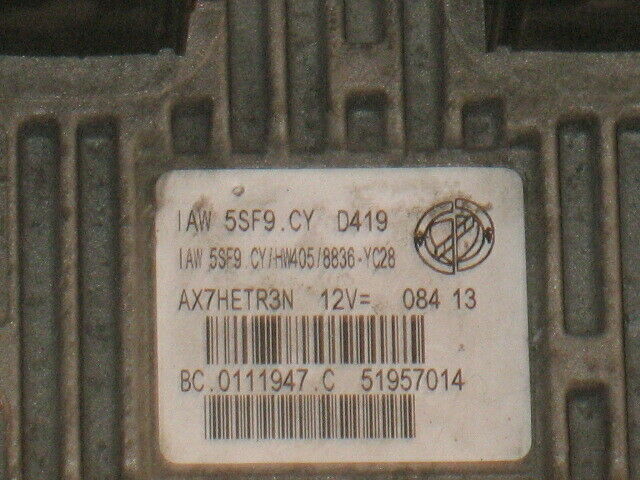 ECU FIAT LANCIA YPSILON 1.2 IAW 5SF9.CY HW405 51957014