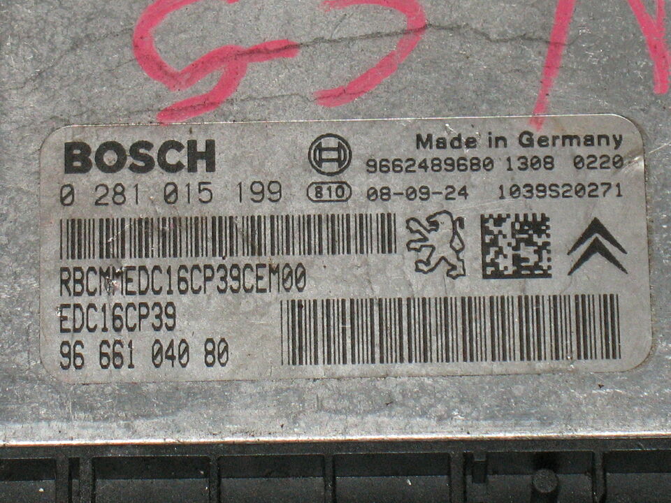 ECU CITROEN PEUGEOT 2.2 HDI BOSCH 0281015199 9666104080 EDC 16CP39-6.10