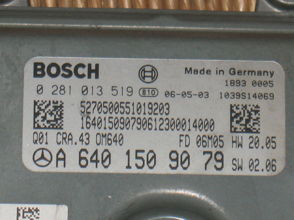 ECU MERCEDES W169 2.0 0281013519 A6401509079 Q01 CRA.43 OM640