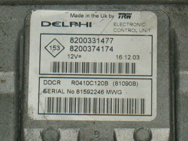 Renault Clio 1.5 DCi DDCR ECU 8200331477 8200374150 R040B027B