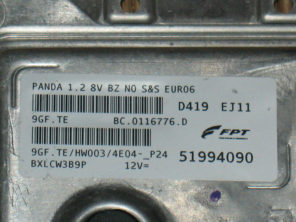 ECU CENTRALINA FIAT PANDA 1.2 8v 51994090 HW003 9GF.TE 9GF