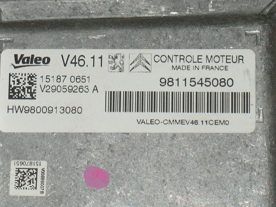 ECU V29059263A PSA 9800913080 9811545080 HW9800913080 V46.11