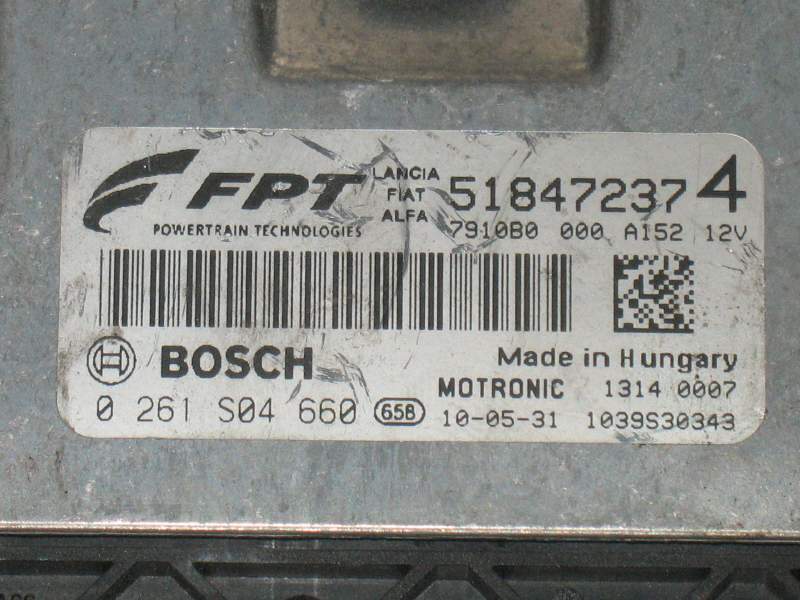 ECU FIAT PUNTO 1.4 88KW 0261S04660 518472374 ME 7.9.10