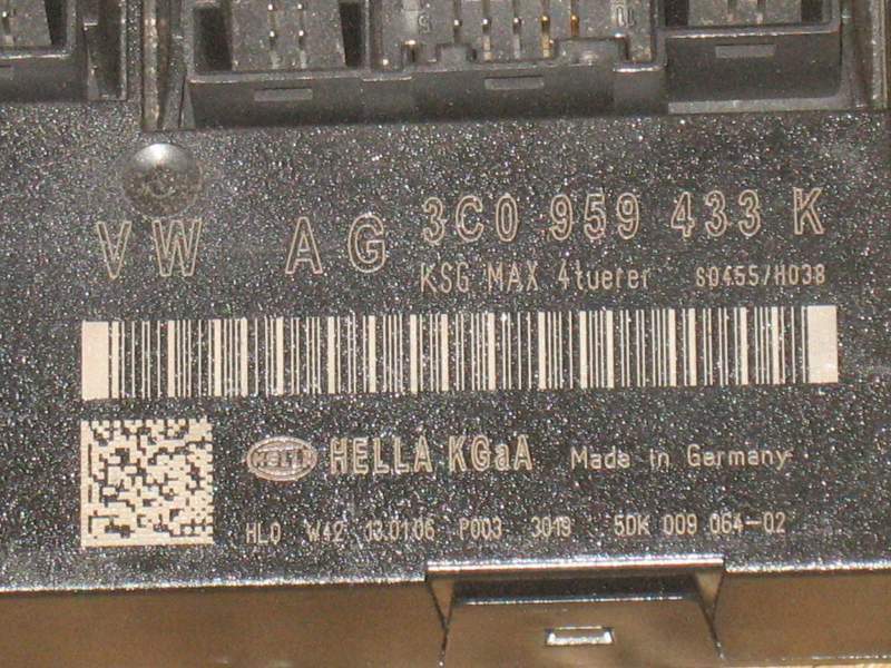 VW Passat B6 Convenience Control Module Unit Ecu 3C0959433K