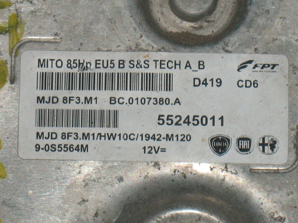 ECU ALFA ROMEO MITO 1.3 85HP EU5 55245011 MJD 8F3.M1 HW10C