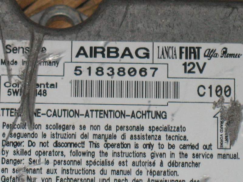 Airbg G. Punto 51838067 5Wk44148 - Airbag - ETP . ECU