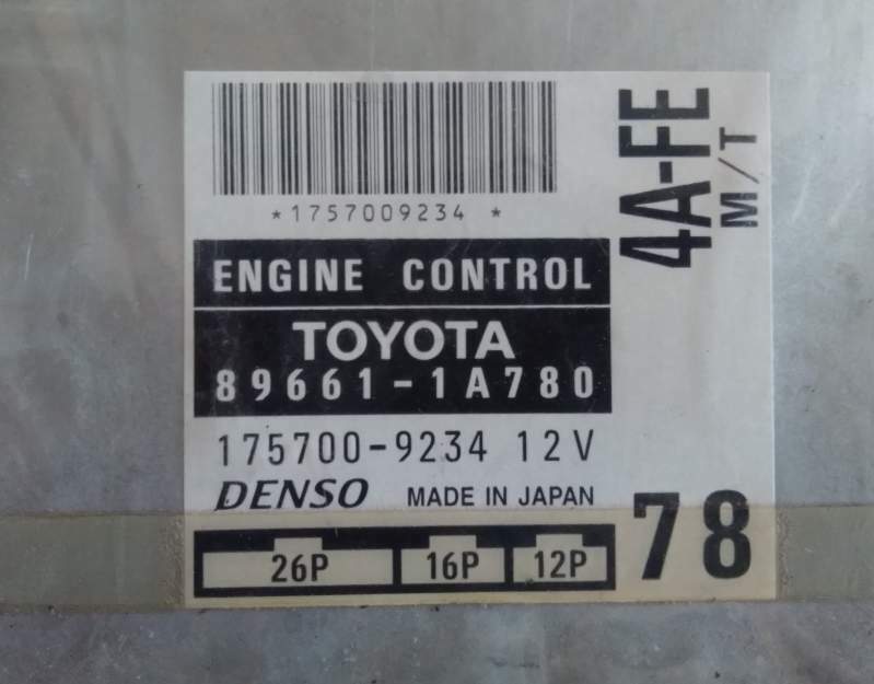Ecu centralina toyota corolla 896611a780 89661-1a780