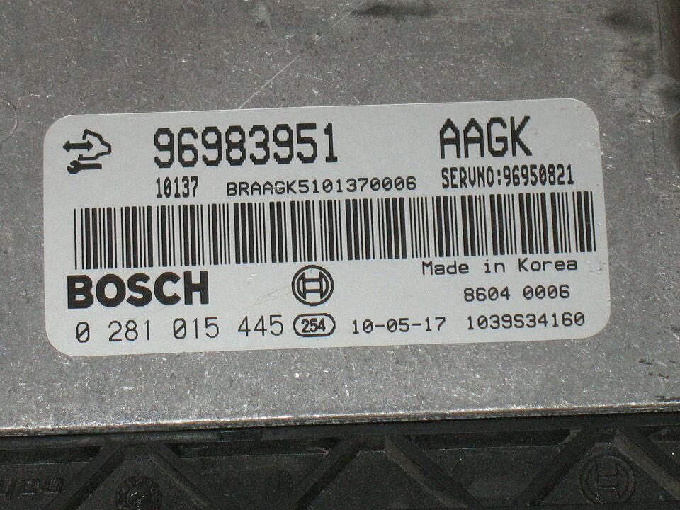 Ecu chevrolet cruze 2.0 crdi 0281015445 96983951 aagk EDC 16C39-6.M1