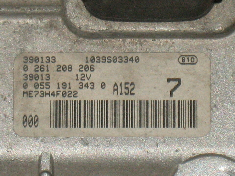 ECU BOSCH 0261208206 55195272 ME 7.3 H4 FIAT IDEA 1.4