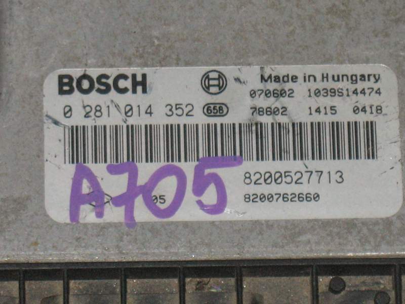 ECU RENAULT LAGUNA BOSCH 0281014352 8200527713 8200762660 EDC 16C3-10.23