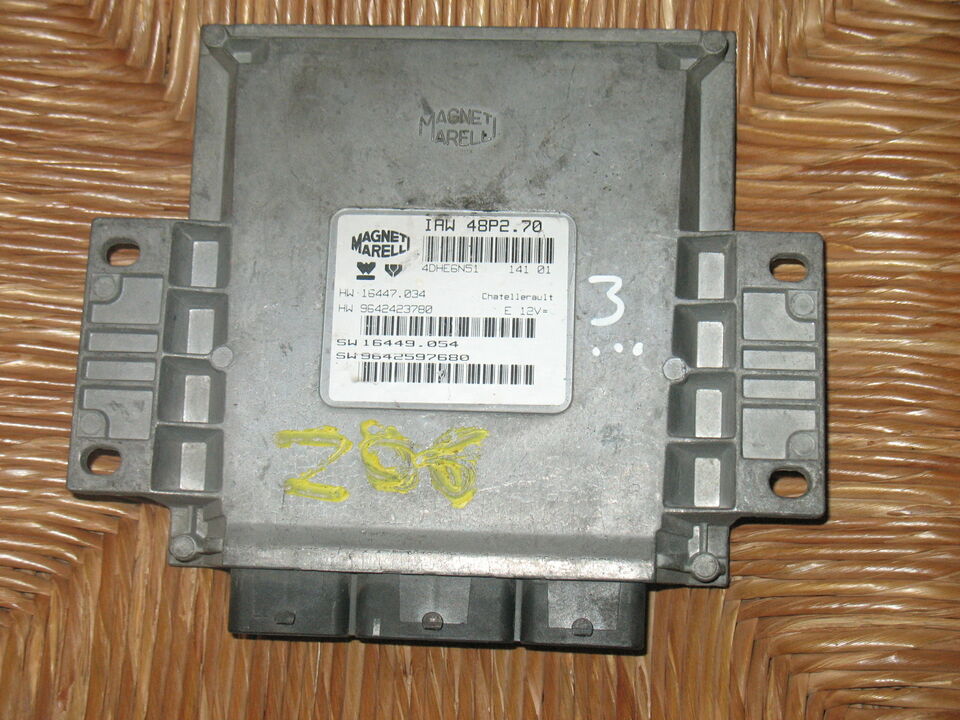 ECU PEUGEOT 206 1.1 IAW 48P2.70 HW 9642423780 SW 9642597680