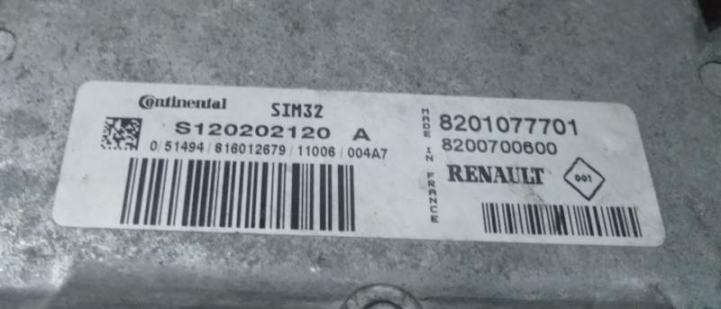 ECU RENAULT CLIO 1.2 SIM32 S120202120A 8201077701 8200700600