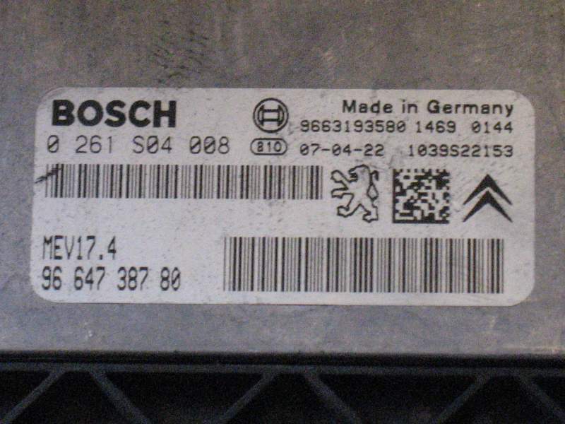ECU PEUGEOT 207 1.6 BOSCH 0261S04008 9664738780 9663193580