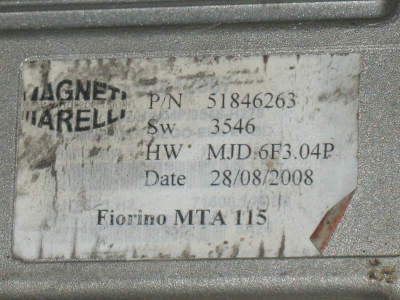 ECU FIAT 51846263 FIAT 51846263 MJD6F3.HA FIORINO MJD6F3.04P
